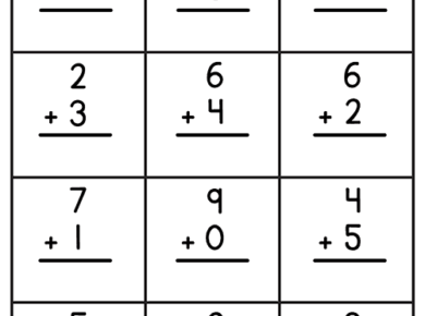 single digit addition worksheets