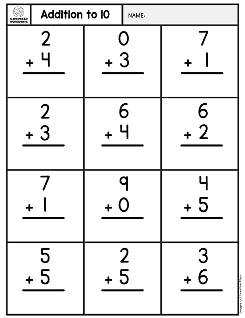 single digit addition worksheets